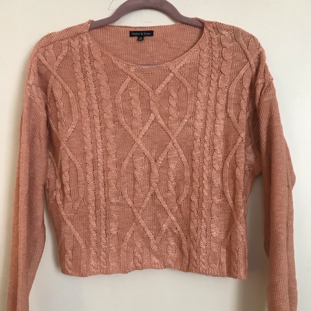 Crop Top Sweater - Violets & Roses - Picture 3 of 3